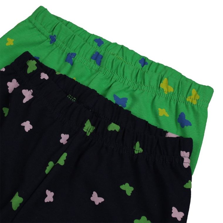 Legginsy dziewczęce 3/4, zielono-granatowe, zestaw, 2 szt., Tup Tup