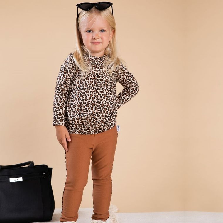 Legginsy dziewczęce, brązowe, Nicol