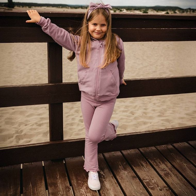 Legginsy dziewczęce, dzwony, fioletowe, Eevi