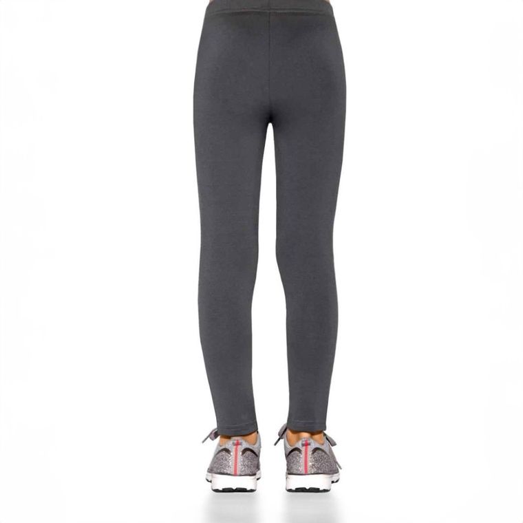 Legginsy dziewczęce, grafitowe, Mimi, Bas Bleu