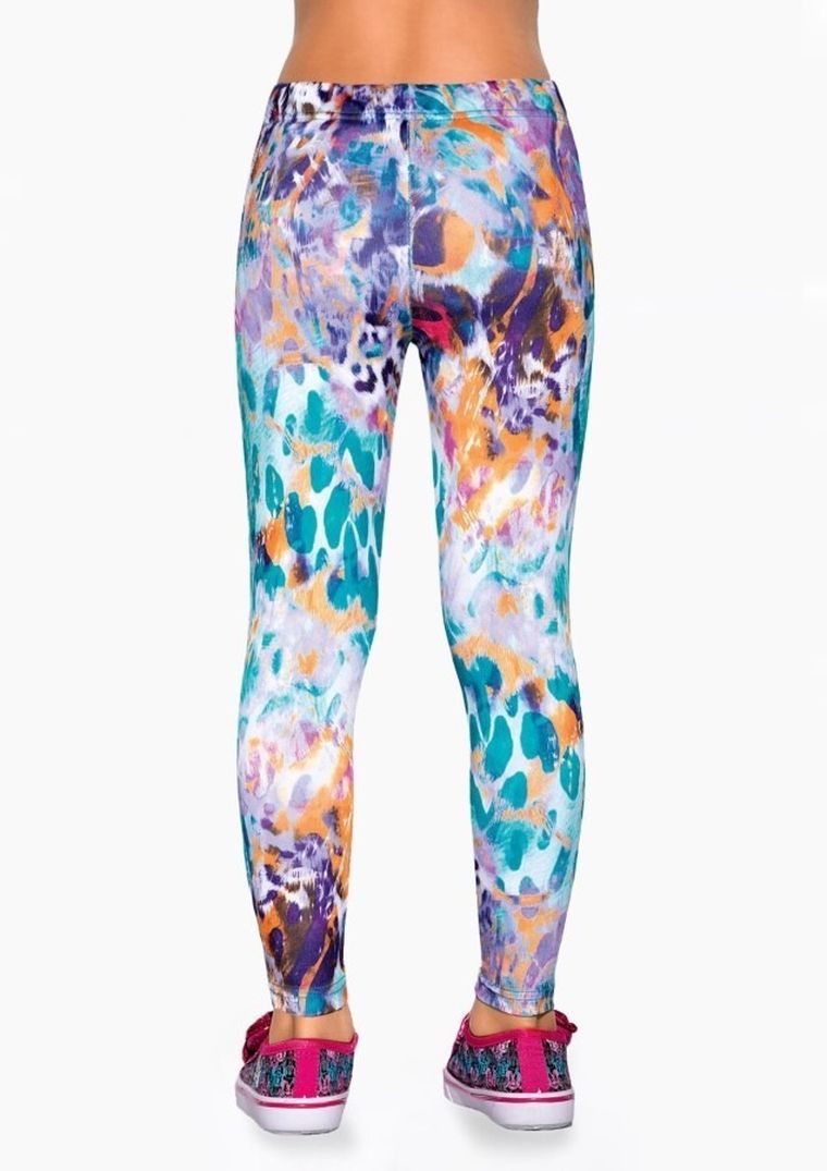 Legginsy dziewczęce, niebiesko-fioletowe, Bas Bleu