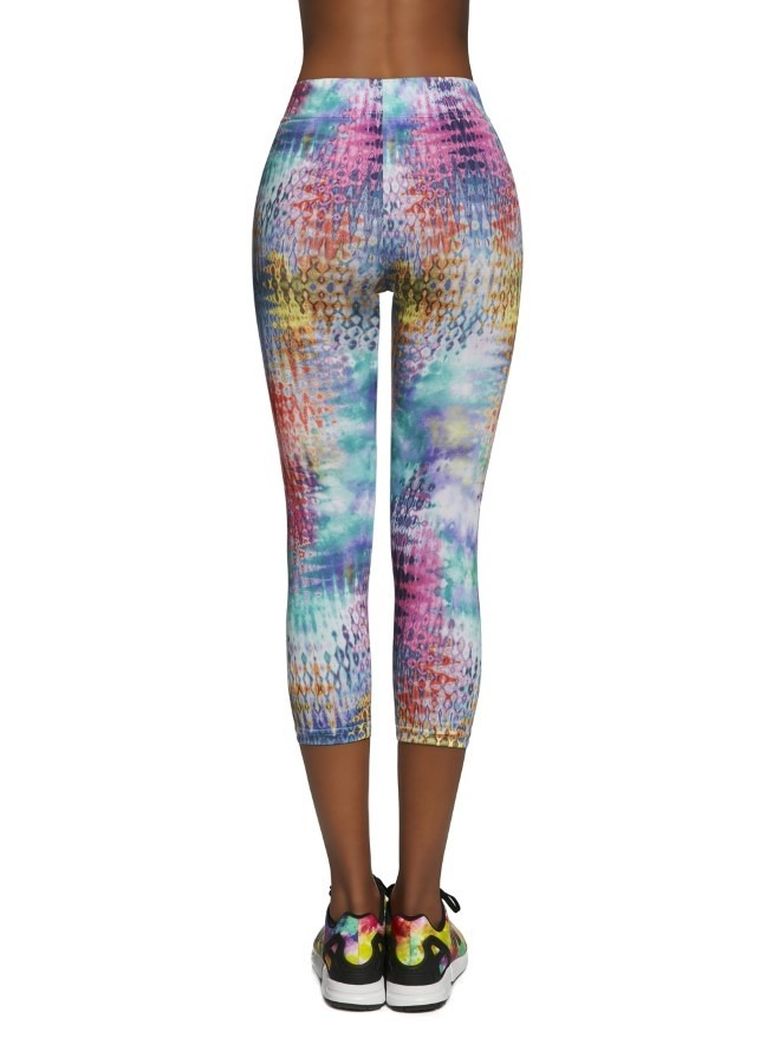 Legginsy sportowe damskie 3/4, mix, Bas Black