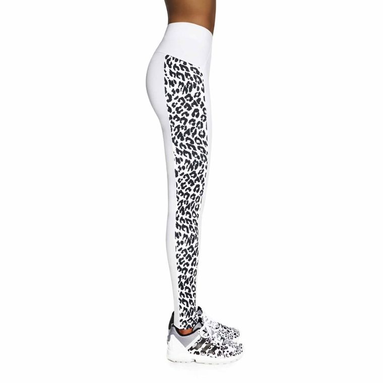 Legginsy sportowe damskie, białe, Bas Black