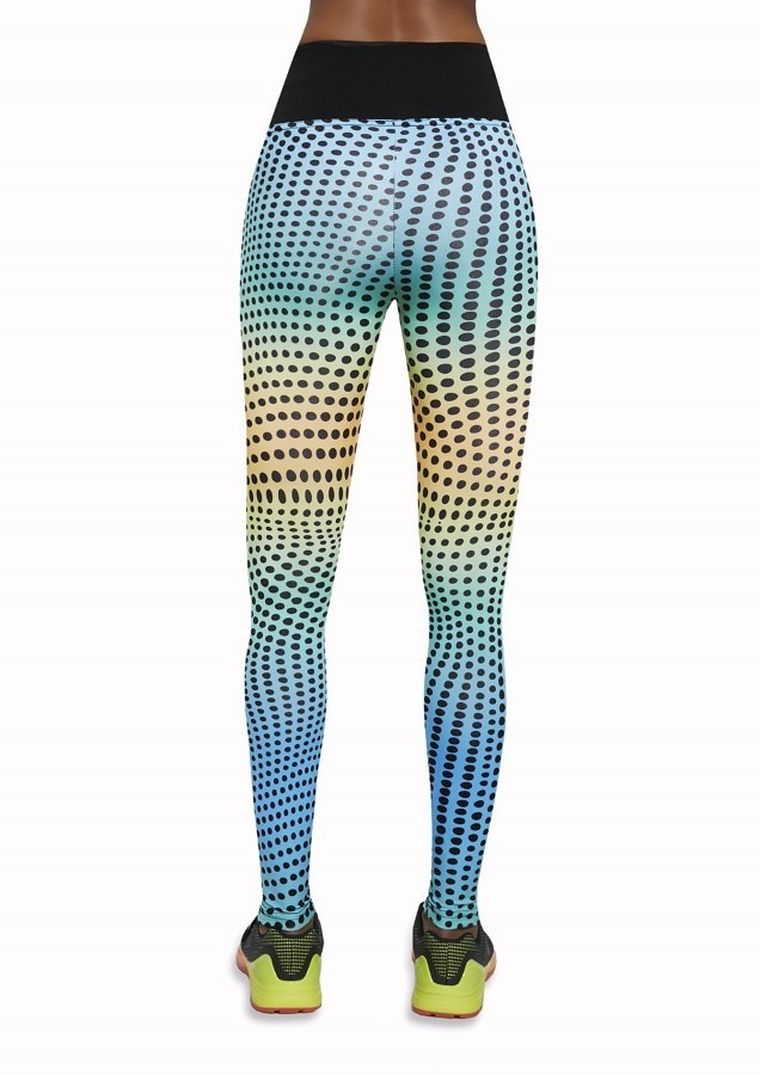 Legginsy sportowe damskie, mix, kropki, Bas Black