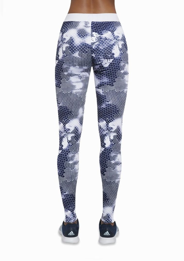 Legginsy sportowe damskie, niebieskie, lampasy, Bas Black