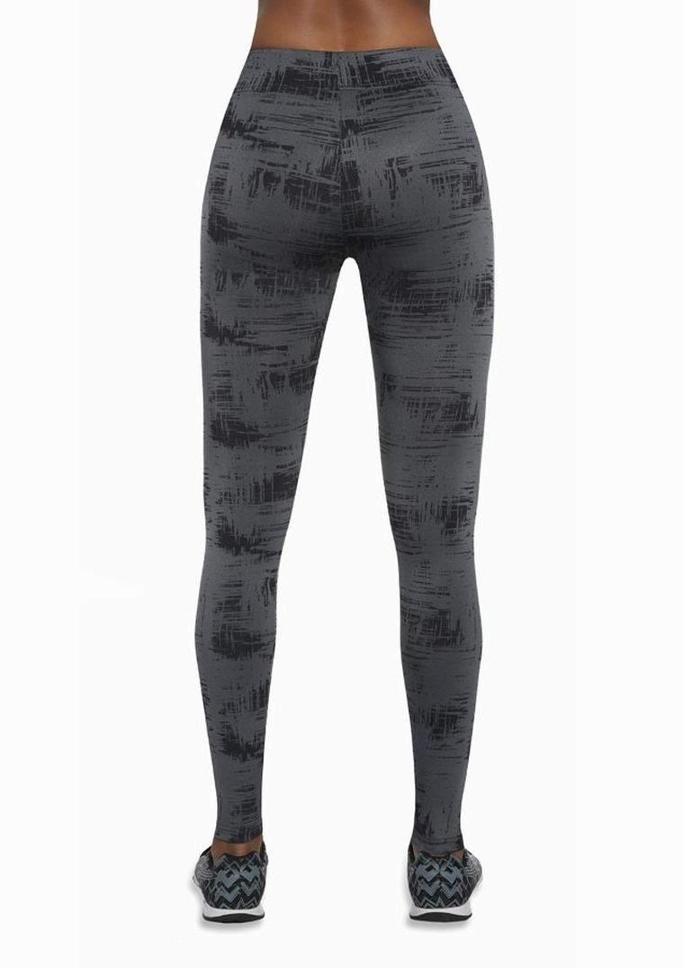 Legginsy sportowe damskie, szaro-grafitowe, Bas Black