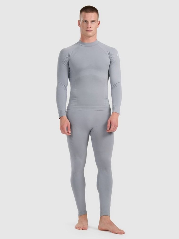 Legginsy termoaktywne męskie, szare, 4F
