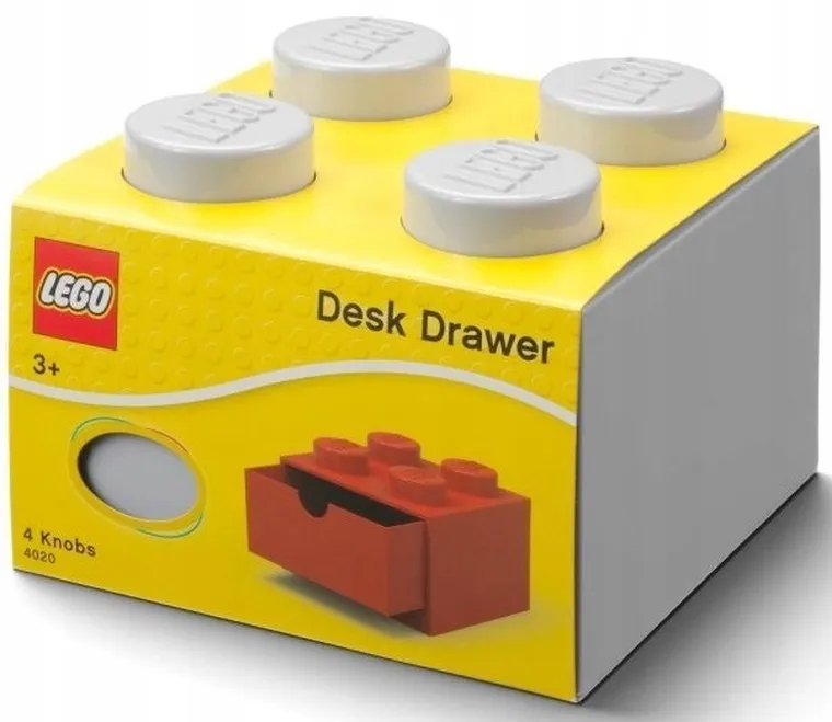 LEGO, Brick 4, pojemnik klocek z szufladą, biały