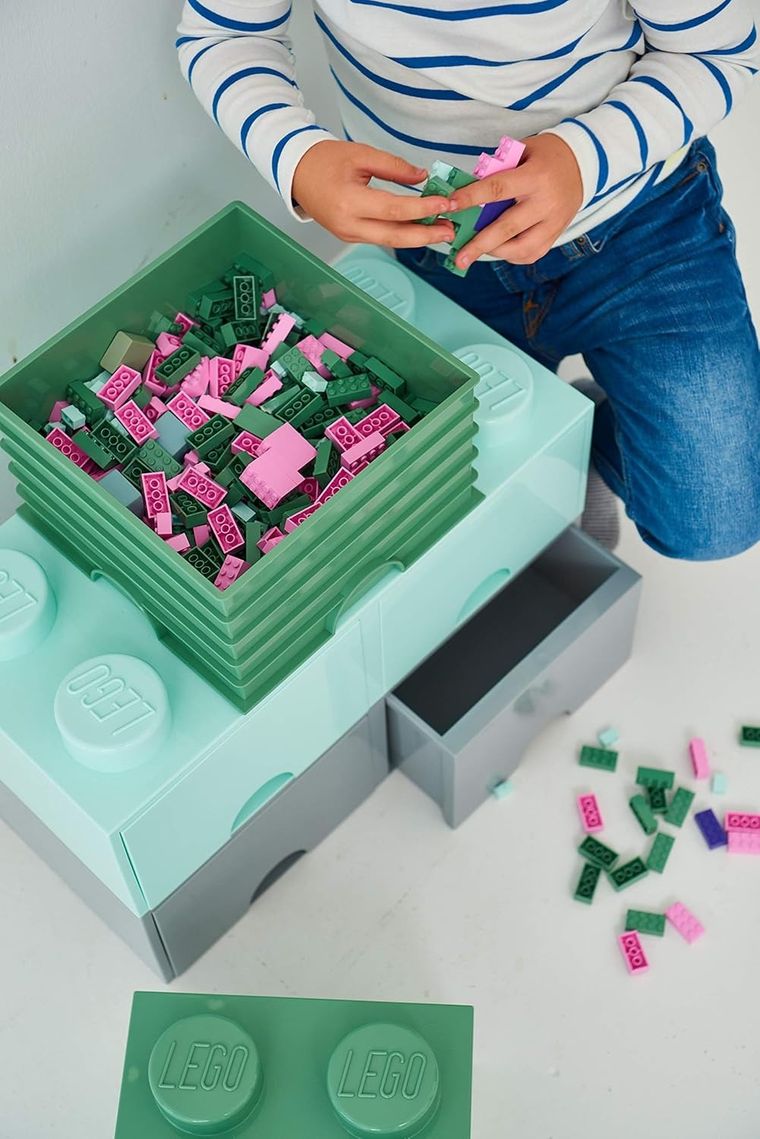 LEGO, Brick 4, pojemnik klocek, zielony oliwkowy
