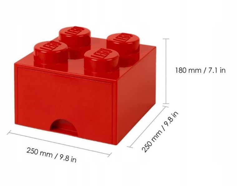LEGO, Brick 4, szuflada klocek, czerwony