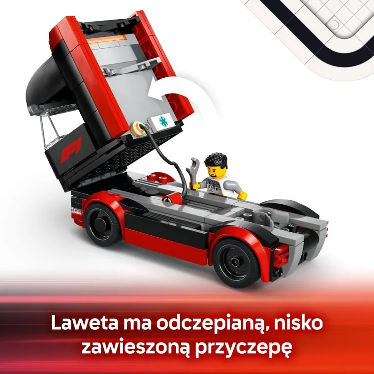 LEGO City, F1 Ciężarówka z bolidami RB20 i AMR24 F1, 60445