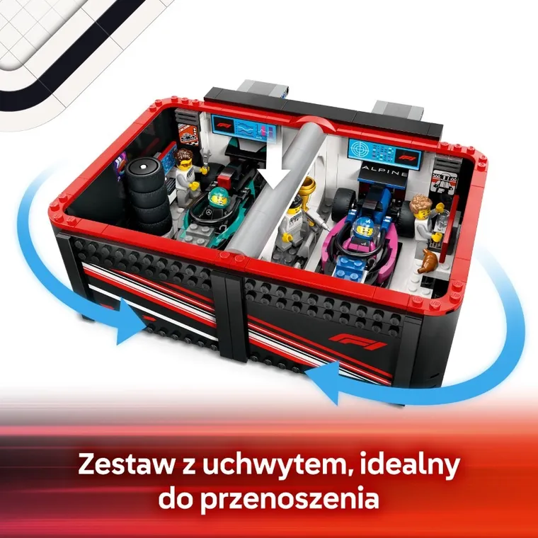 LEGO City, F1 Garaż i bolidy Mercedes-AMG i Alpine, 60444