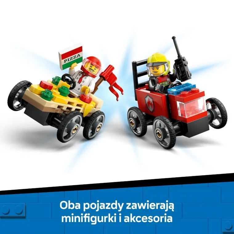 LEGO City, Zestaw wyścigówek: pizza kontra wóz strażacki, 60458