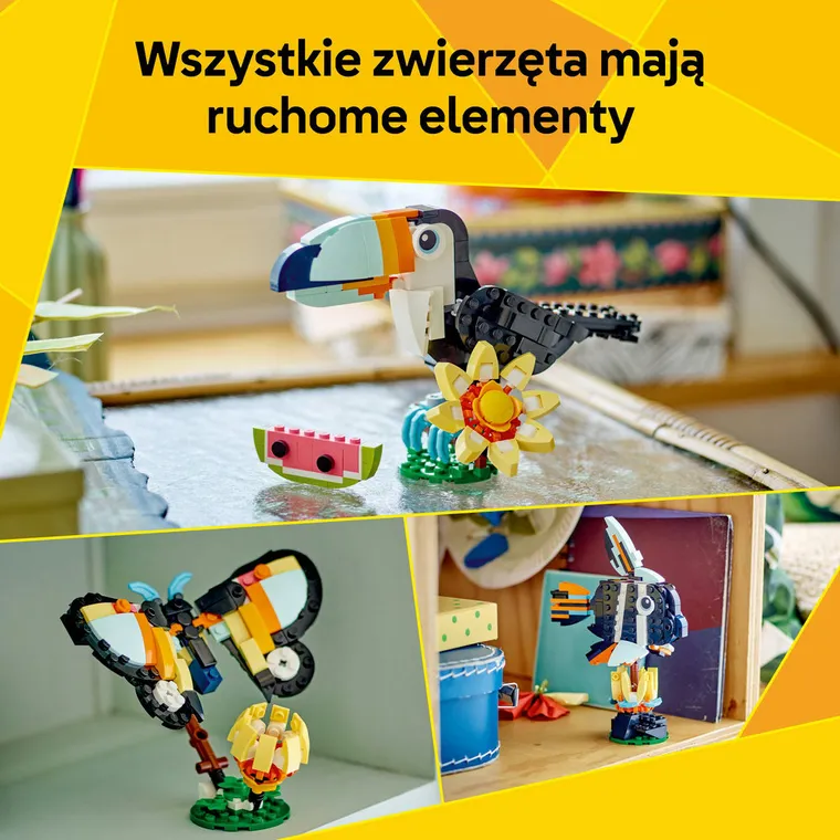 LEGO Creator 3 w 1, Dzikie zwierzęta: Tropikalny tukan, 31173
