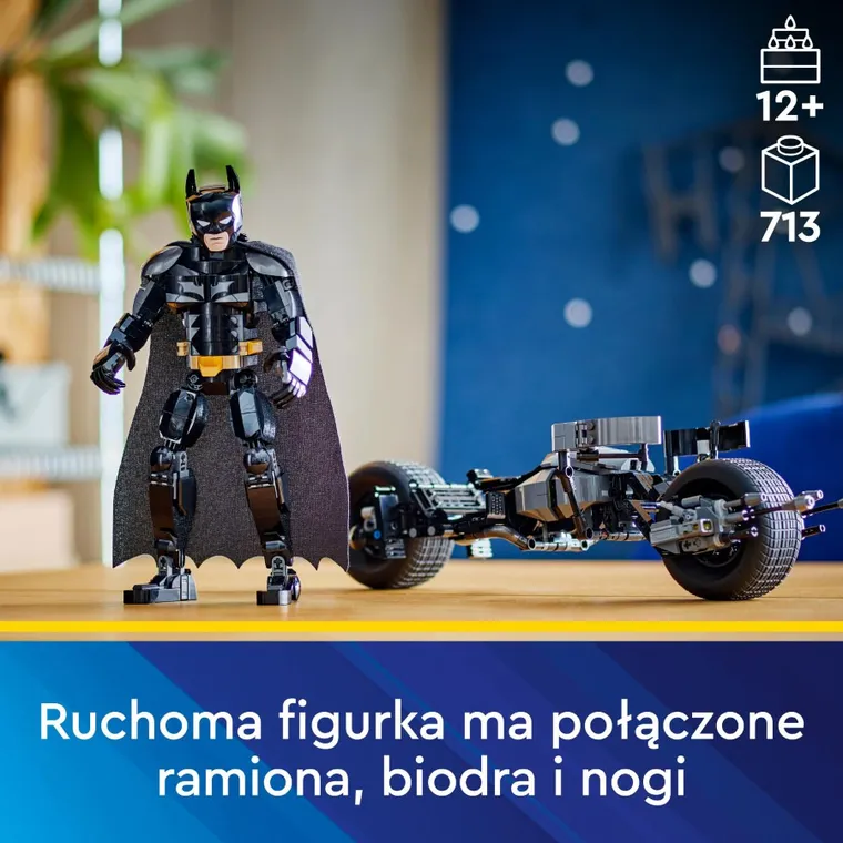 LEGO DC Batman, Figurka Batmana do zbudowania i batcykl, 76273