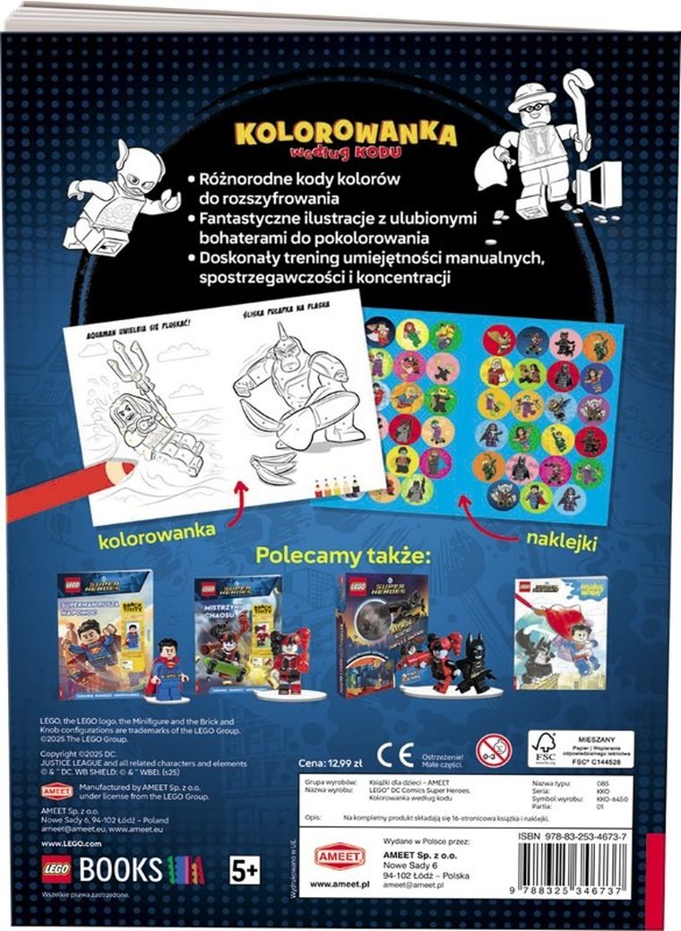 LEGO DC Super Heroes. Kolorowanka według kodu