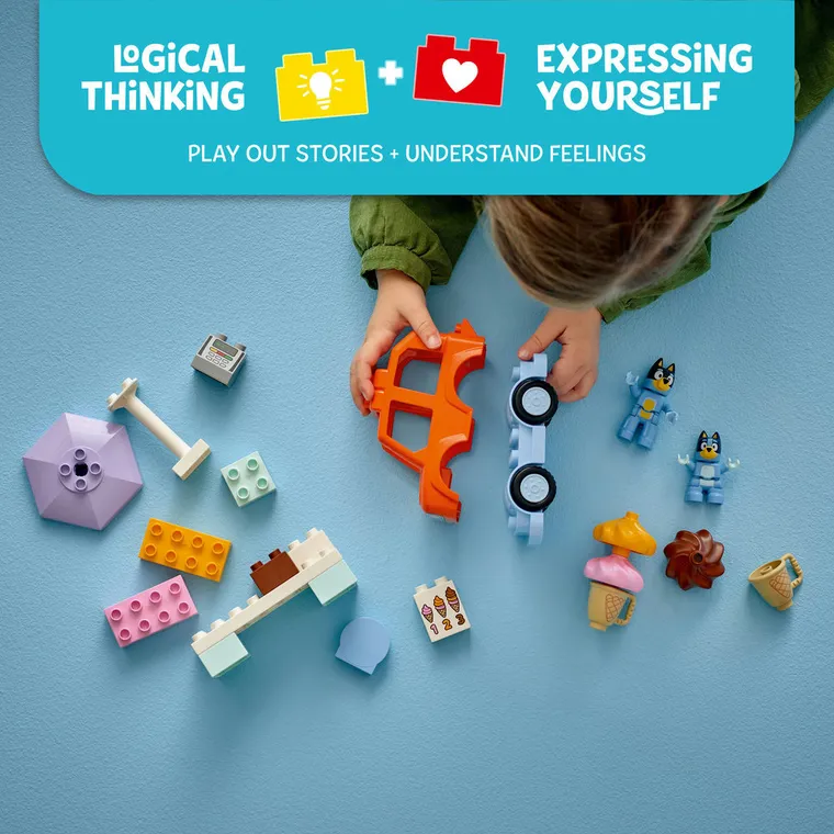 LEGO DUPLO Bluey, Wyprawa po lody z Blue, 10458