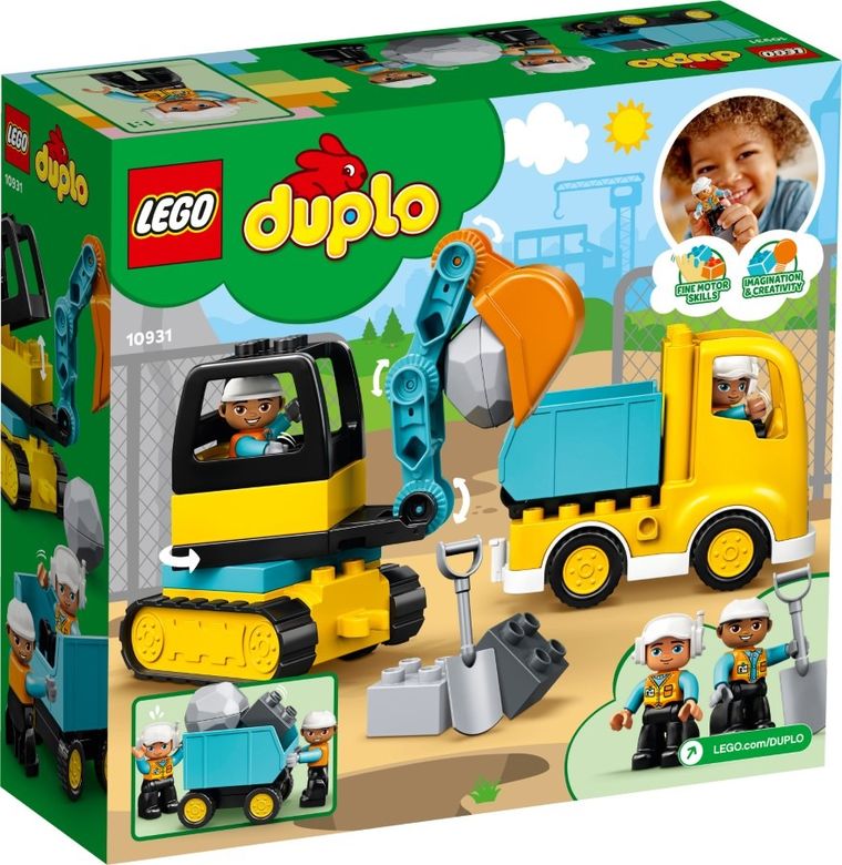 LEGO DUPLO, Ciężarówka i koparka gąsienicowa, zabawka, 10931