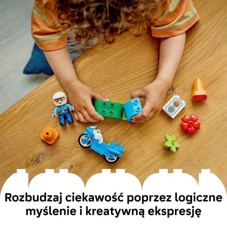 LEGO DUPLO, Niebieski motocykl policyjny, 10471