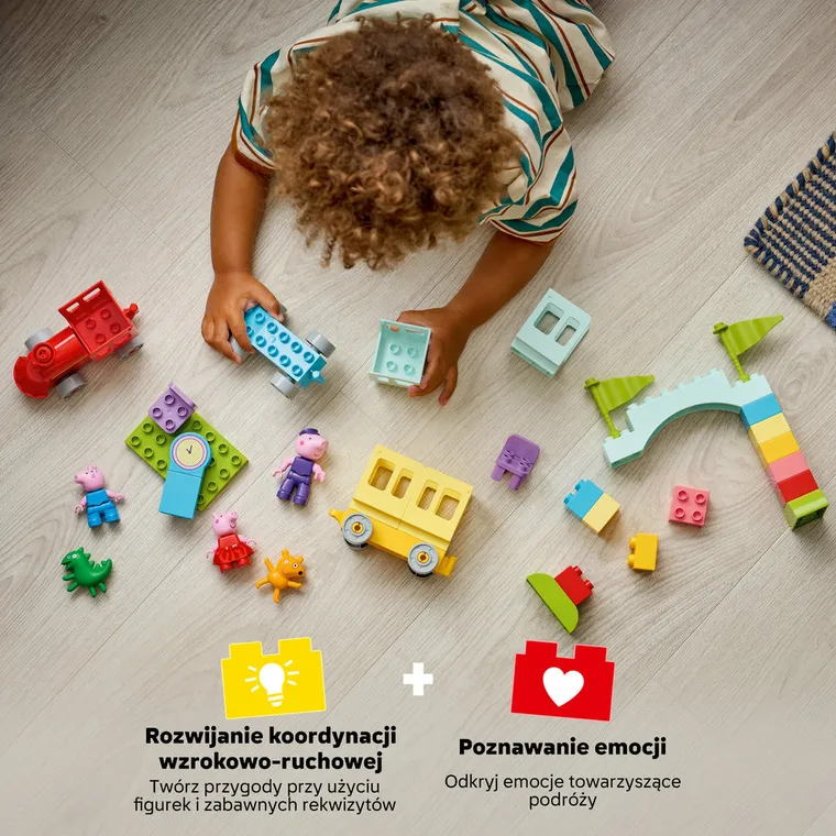 LEGO DUPLO, Świnka Peppa, Podróż pociągiem i Dziadek Świnka, 10466