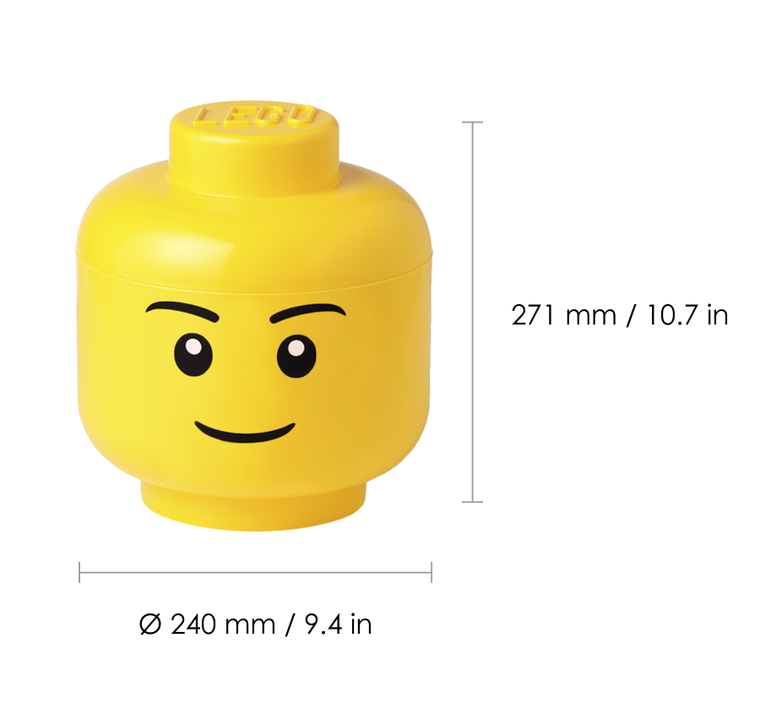 LEGO, duża głowa, chłopiec, pojemnik do przechowywania, rozmiar L