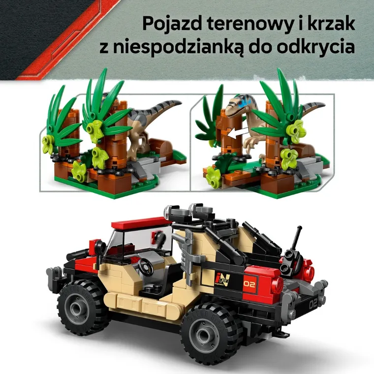 LEGO Jurassic World, Ucieczka terenówką przed raptorem, 76972