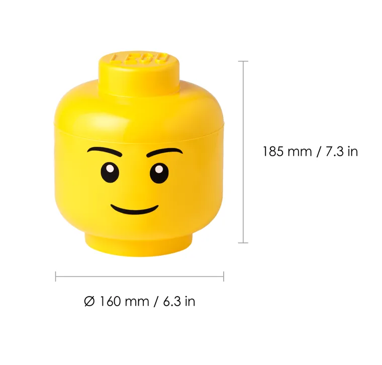 LEGO, mała głowa, chłopiec, pojemnik do przechowywania, rozmiar S, 2l