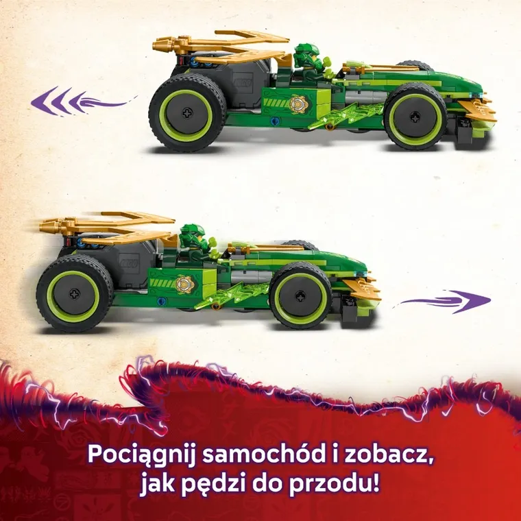LEGO NINJAGO, Samochód wyścigowy Lloyda z napędem typu pull-back, 71828