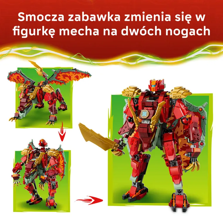 LEGO NINJAGO, Transformujący smoczy mech Wyldfyre, 71868