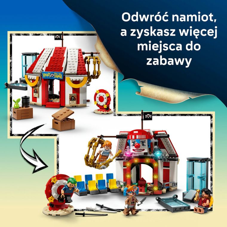 LEGO ONE PIECE, Namiot cyrkowy klauna Buggy’ego, 75637