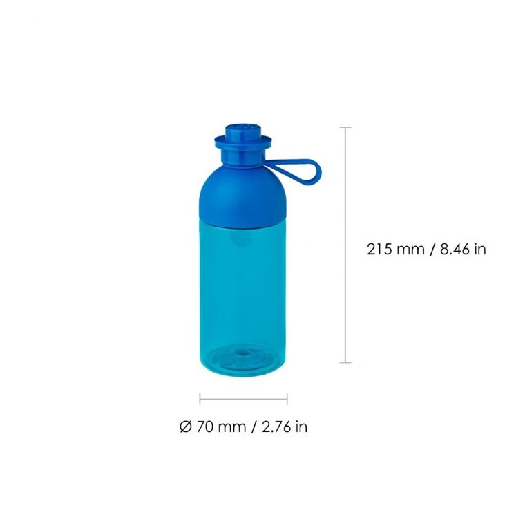LEGO, przezroczysta butelka, niebieska, 500 ml