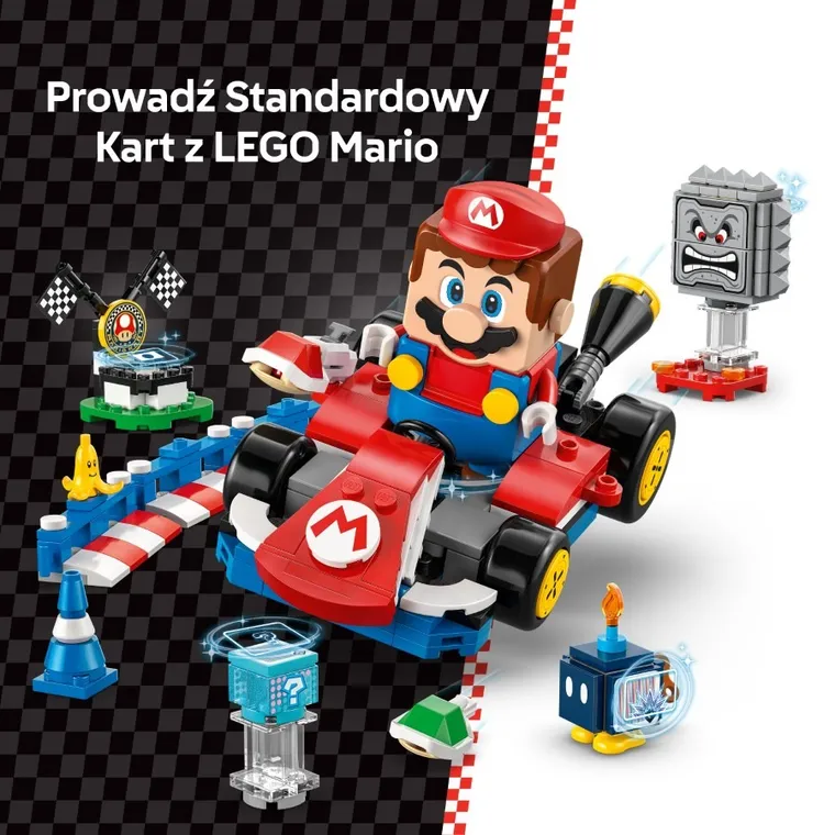 LEGO Super Mario, Mario Kart - Interaktywna figurka LEGO Mario i Standard Kart, 72043