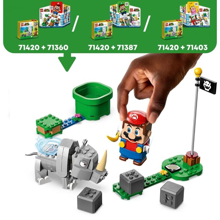 LEGO Super Mario, Nosorożec Rambi - zestaw rozszerzający, 71420