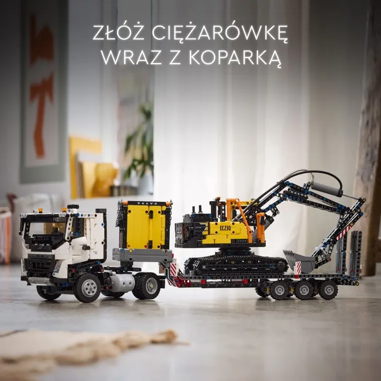 LEGO Technic, Ciężarówka Volvo FMX i koparka EC230 Electric, 42175