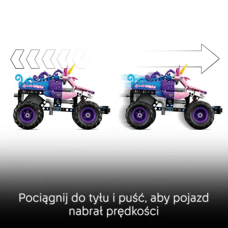 LEGO Technic, Monster Jam Sparkle Smash z napędem typu pull-back, 42220