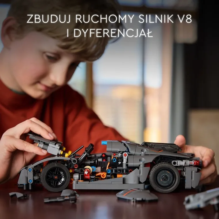 LEGO Technic, Szary hipersamochód Koenigsegg Jesko Absolut, 42173