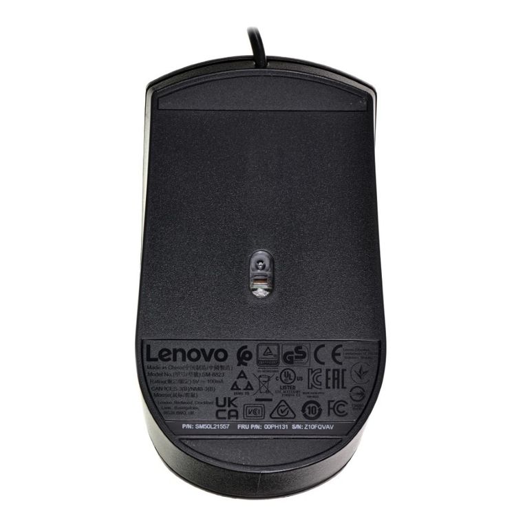 Lenovo, mysz optyczna, 300 USB Mouse GX30M39704, 1600 DPI, czarny