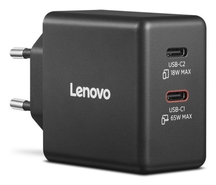 Lenovo, zasilacz, 65W, GaN Dual USB-C, 40AW065BEU