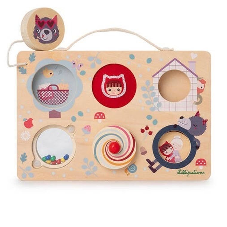 Lilliputiens, Czerwony kapturek, drewniana tablica manipulacyjna, 12m+