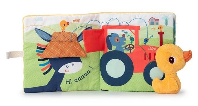 Lilliputiens, Kaczorek Gaspard, Na farmie, książeczka aktywizująca z mini-maskotką, 18m+