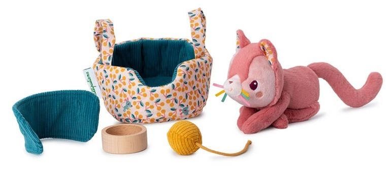 Lilliputiens, Kotka Jeanne, maskotka kotek z koszyczkiem i akcesoriami, 12m+