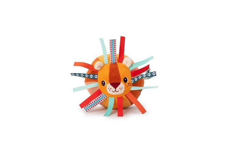 Lilliputiens, Lew Jack, piłeczka sensoryczna z dzwoneczkiem i wypustkami, 6m+