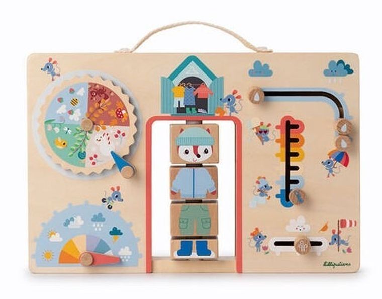 Lilliputiens, Lisiczka Alice, Ubranie na każdą pogodę, drewniana tablica manipulacyjna, 2l+