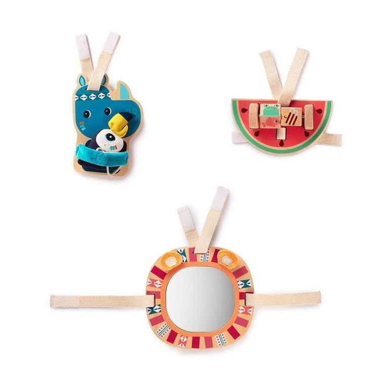 Lilliputiens, Nosorożec Marius, zestaw drewnianych zawieszek aktywizujących, 9m+