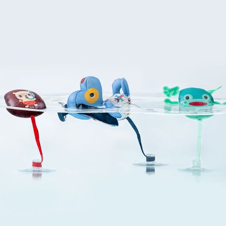 Lilliputiens, Piesek Jules, zestaw 3 zabawek do kąpieli z przyssawkami, 3m+