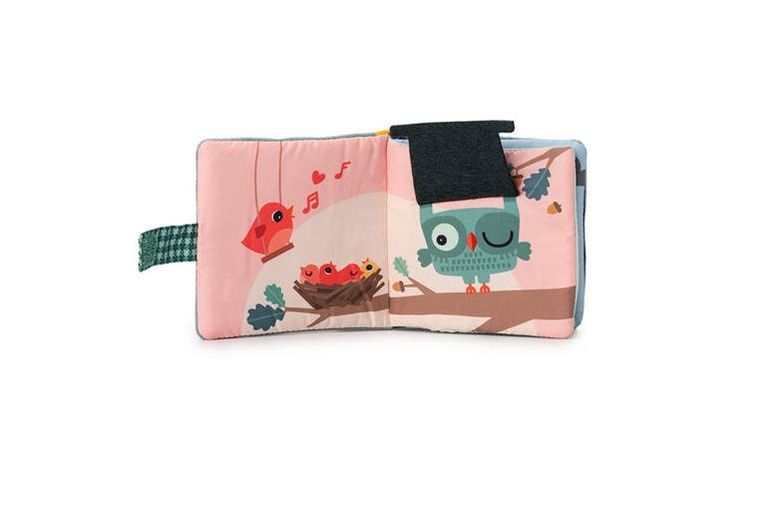 Lilliputiens, Smok Joe, miękka mini-książeczka z silikonowym gryzakiem, 6m+