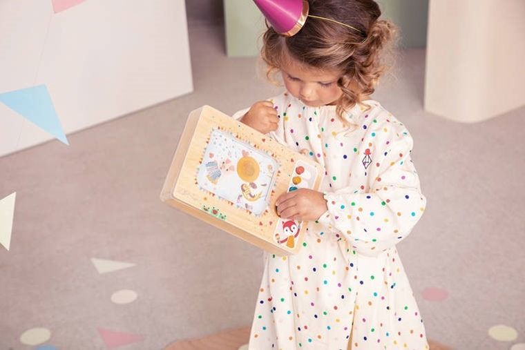 Lilliputiens, Telewizor, drewniana, animowana pozytywka, 10m+