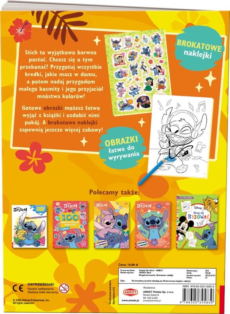Lilo i Stitch. Megakolorowanka. Brokatowe naklejki