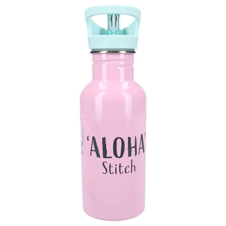 Lilo i Stitch, Take A Sip, bidon ze słomką, różowy, 500 ml