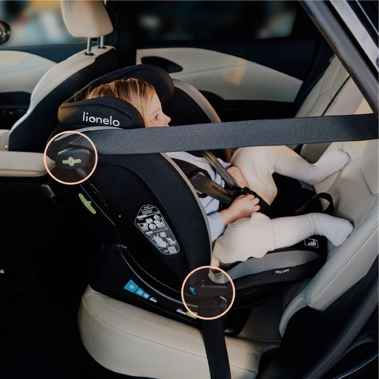 Lionelo, Aart, i-Size, fotelik samochodowy, black carbon red, 40-150 cm